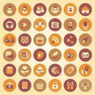 Social Networking Round Icons Set