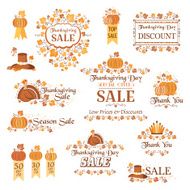 Thanksgiving day sale decorative elements