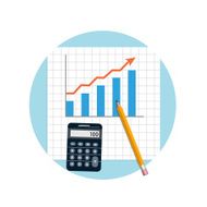 Accounting Financial planning with calculator and pencil