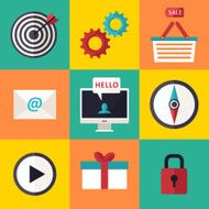 Web infographics icons set for business presentations etc