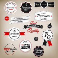 Set of stickers and ribbons Vector