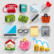 Business flat icons color set N5