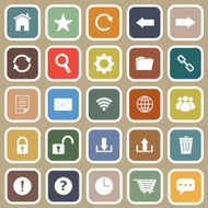 Tool bar flat icons on brown background