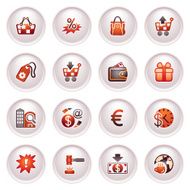 Commerce icons Black red series