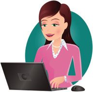 Girl working on her laptop computer