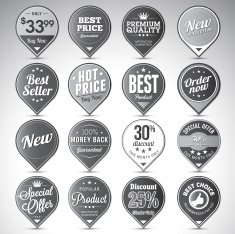 Set of business vintage badges N17