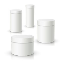 3d vector white round gift box product package