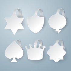 White wobbler vector set on gray background N6