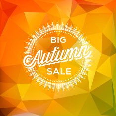 Autumn Sale poster polygonal background N2