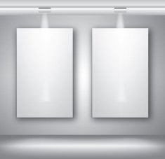 Blank billboard canvases with lighting