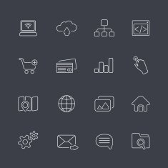 thin outline icons