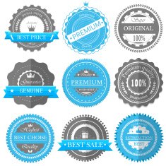 Premium quality guarantee badges vector