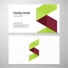 Modern letter S origami Business card template N2