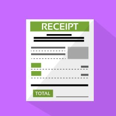 Financial Receipt Document Check Flat Design Vector