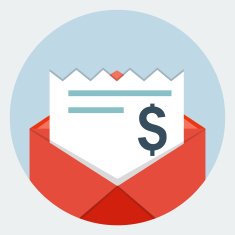 Envelope with bills icon N2