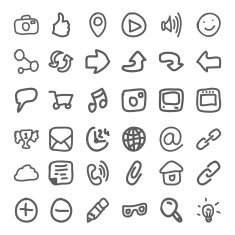 Set of hand draw social icon Vector N2