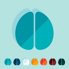 Flat design brain N31