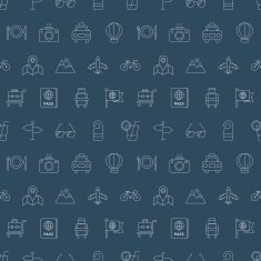 Travel line icon pattern set N12