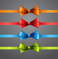 Colorful ribbons with bows N2