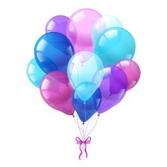 Colorful balloons bunch white background N2