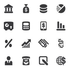 Banking Silhouette icons