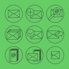 E-mail thing line icons set Vector