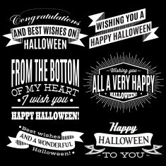 set of labels for Halloween holiday