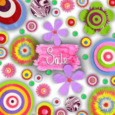 Sale Offer tag motivational background Discount Flowers N3