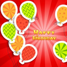 Happy birthday colorful applique background N4