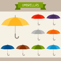 Umbrellas colored templates for your design in flat style N2
