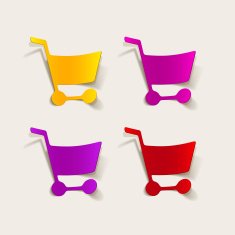 realistic design element grocery cart N49