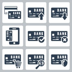 Vector credit card icons set