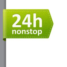 green leather 24 hour nonstop open bookmark label