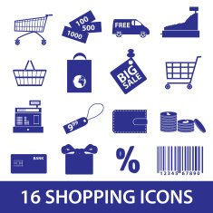 shopping icons set eps10