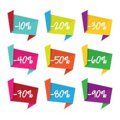 Colorful Sale Origami Labels