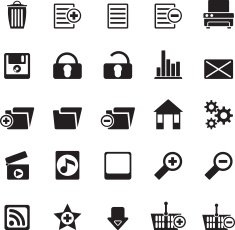 Silhouette 25 Detailed Internet Icons