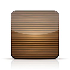 Vector wooden app icon on white background Eps 10 N3