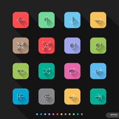 Flat icon with shadow for web & mobile sets #20 Arrows
