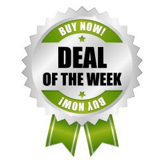 Green silver great deal badge with ribbon