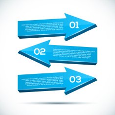 Infographic with big 3D arrows