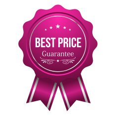 Pink best price badge with ribbon