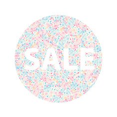 Sticker with flowers Summer sale banner