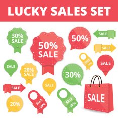 Set of Sale Labels and Badges