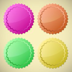 Set of colourful circle labels
