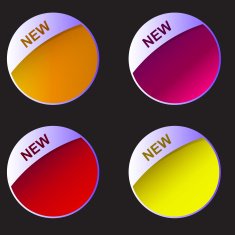 New labels Vector illustration set