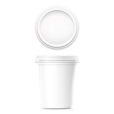 White cream pot template