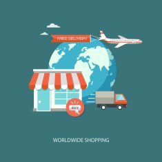 Online shopping flat illustration N7