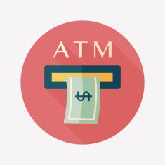 atm flat icon with long shadow N32