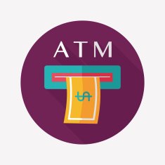atm flat icon with long shadow N33