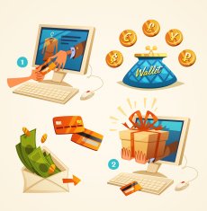 Online shopping concept Web elements Vector illustration N6